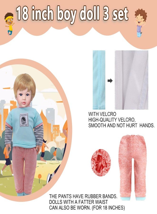 MLcnleS Fashion 16 Inch Boy Doll Clothes Casual Wear Plaid Jacket Pants Sportswear Outfits with Tuxedo Suits for 16" Doll Accessories - Image 4